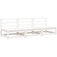 vidaXL Gartensofas ohne Armlehnen 3 Stk. Weiß 70x70x67 cm Kiefernholz