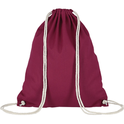 Turnbeutel - OEKO-TEX 100 zertifiziert | mit robusten Zugbändern | 38x46cm | Jutebeutel | Einkaufstasche | Rucksack | unbedruckt, bordeaux