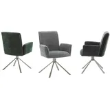 MCA Furniture MCA Boulder Polsterstuhl mit Armlehne drehbar Edelstahl/Stoffbezug - Silber