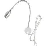 Youngine 3W LED Leselampe,Flexible,Schalter/Stecker,3000K (Silber-warmes Weiß)