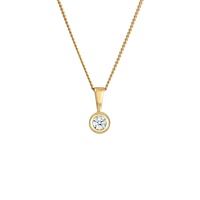 Elli DIAMORE Halskette Damen Solitär Rund Kreis Diamant (0.11 ct.) 585 Gelbgold