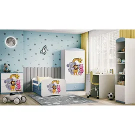 raumhirsch furniture Kinderbett Zoo 80 x 180 cm Holzwerkstoff blau