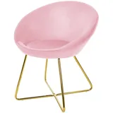 ML-Design Esszimmerstuhl mit Runder Rückenlehne Rosa aus Samt