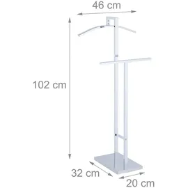 Relaxdays Herrendiener Silber 102 x 46 x 32 cm