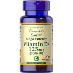Vitamin D3 125 mcg (5000 IE) 200 schnell freisetzende Weichgelkapseln