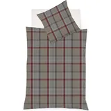 FLEURESSE Lech Karo Beige/Rot 135 x 200 cm + 2 x 80 x 80 cm