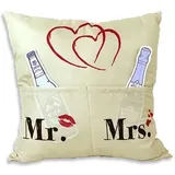 Hergo Mr. & Mrs. Kissen 40 x 40 cm Beige