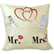 Hergo Mr. & Mrs. Kissen 40 x 40 cm Beige