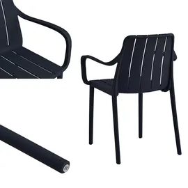 vortivo Gartenstuhl 8er Set 200 x 200 x 200 cm schwarz