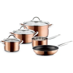 Topf-Set MÄSER "Asterion" Töpfe Gr. +, schwarz (kupferfarben, schwarz) Topfsets inkl. Pfanne, Induktion