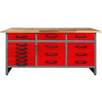 Ondis24 Werkbank Arbeitsplatte 160cm Werktisch rot Montagewerkbank Werkstatt Packtisch