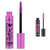 Essence I LOVE EXTREME crazy volume mascara, Wimperntusche, schwarz (12ml) + essence I LOVE EXTREME volume mascara, Wimperntusche, schwarz(12ml) - Bundle