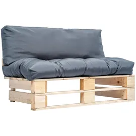 vidaXL Paletten Loungesofa grau