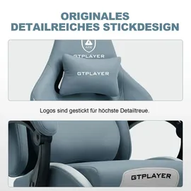 GTPLAYER Gaming Stuhl Stoff Blau