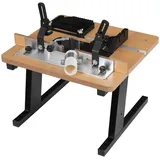 Fräsmaschine Oberfräsentisch Universal Fräsmaschine Metall für Holzes anzupassen max. 21,7 Zoll mit Staubsaugeranschluss und Verstellbare Winkelführung Frästisch für Oberfräse 43x40cm
