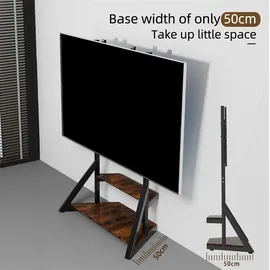 Wisfor TV Ständer Höhenverstellbar, TV Standfuss Universal Fernsehstand mit AV-Ablagen für 40"–75", VESA 600x400mm, bis Max 80kg - Schwarz