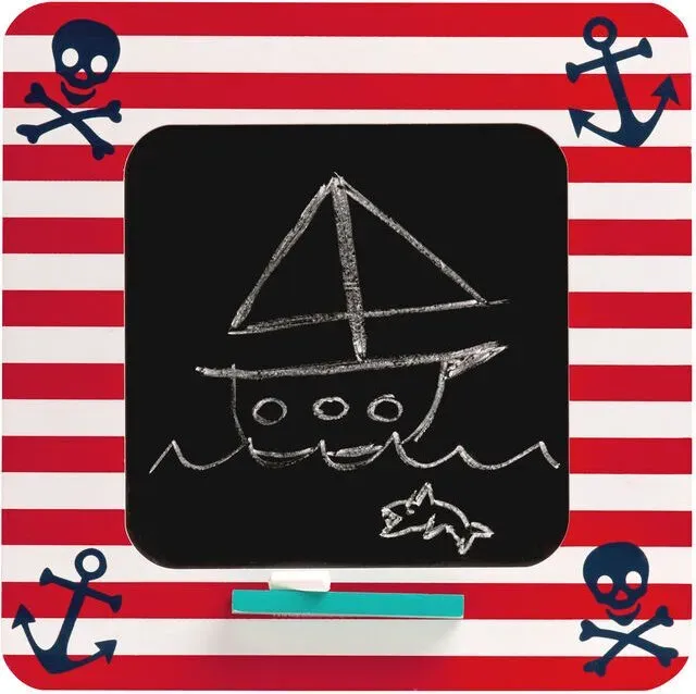 Premier Housewares Multifunktionales Piraten-Chalkboard, wandmontierbar, stylisch, für Kinder, mit praktischem Streifenmuster
