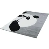 Carpet City Kinderteppich CARPET CITY "Bueno Kids 1389" Teppiche Gr. B: 140cm, 13mm, L: 200cm, grau Kinder Spielteppich, Panda-Bär, 3D-Effekt, Weicher Flor, Pflegeleicht