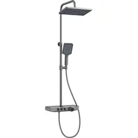 EMKE Duschsystem, mit Thermostat, Handbrause + Regendusche(3 Strahlstärken) +