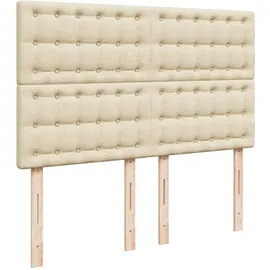 vidaXL Boxspringbett mit Matratze Creme 160x200 cm Stoff - Creme