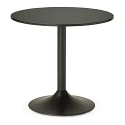 Runder Esstisch Holz Metall Schwarz  Bürotisch für Besprechungen  Kleiner Tisch für Küche  Minimalistisches Design  Kadima Design