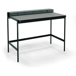 müller möbelfabrikation PS20 Sekretär - schwarz Arbeitsfläche Linoleum grau (Forbo 4132 ash)