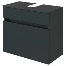 WELLTIME Waschbeckenunterschrank WELLTIME "Baabe", grau (graphitfarben), B:60cm H:55cm T:35cm, Holzwerkstoff, Schränke, Waschbeckenunterschrank, Badmöbel Breite 60 cm, hängende Montage