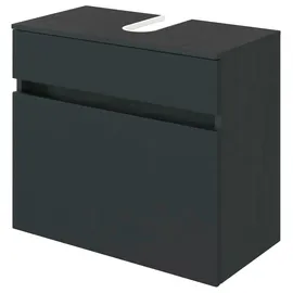 WELLTIME Waschbeckenunterschrank WELLTIME "Baabe", grau (graphitfarben), B:60cm H:55cm T:35cm, Holzwerkstoff, Schränke, Waschbeckenunterschrank, Badmöbel Breite 60 cm, hängende Montage