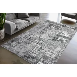 OBSESSION Teppich "Avantgarde 105", grau, B:120cm H:8mm L:170cm, Polyester, Teppiche, Teppich, modernes Patchwork Design, waschbar, In- und Outdoor, Balkon, Terrasse
