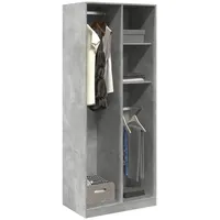 VidaXL Kleiderschrank Betongrau 80x50x200 cm Holzwerkstoff