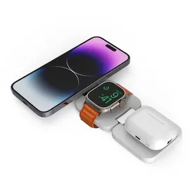 CubeNest 3in1 Faltbares Magnetisches Kabelloses Ladegerät E310, Compatible for MagSafe | Kompatibel Für iPhone 12/13/14/15/16, Apple Watch - Weiß