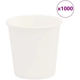 vidaXL Pappbecher 0,1 l Weiß 1000 St.