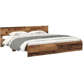 vidaXL Bettrahmen mit Kopfteil Altholz 180 x 200 cm Holzwerkstoff