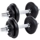 Songmics Kurzhantel Hantelset aus Gusseisen verstellbar 20 kg schwarz