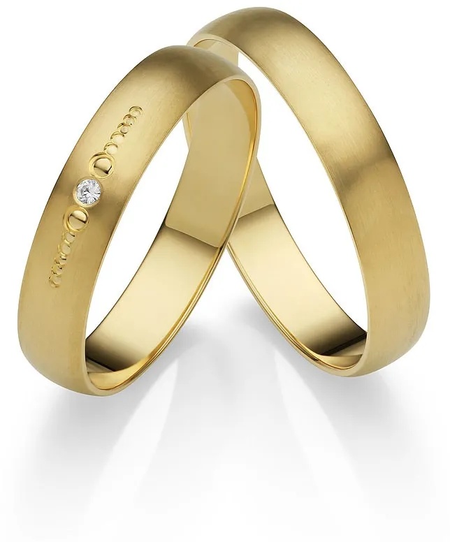 Trauring FIRETTI "Schmuck Geschenk Gold 375 Hochzeit Ehering "LIEBE"" Fingerringe Gr. 52, ohne Brillant, Gelbgold 375, 4 mm, gelb (gelbgoldfarben) Trauringe