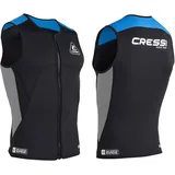 CRESSI Guardian Man Neoprene Zipper Vest Black/Blue 2mm, S/2 - Weste aus Neopren 2mm, zum Schwimmen, Schnorcheln, Stand Up Paddling, Surfen, Kajakfahren und Wassersport, Schwarz/Blau, S/2, Herren