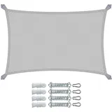 VOUNOT Sonnensegel Rechteckig mit Befestigung Set, 3x2m, Grau