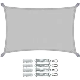 VOUNOT Sonnensegel Rechteckig mit Befestigung Set, 3x2m, Grau