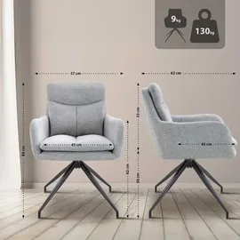 CLP Esszimmerstuhl Somers Stoff, hellgrau