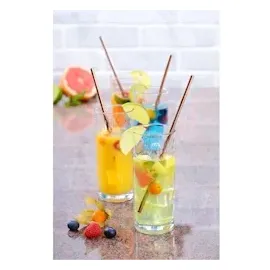 Gräwe Strohhalme, 12er Set, silberne Trinkhalme aus Edelstahl, spülmaschinengeeignet, wiederverwendbar Metall Strohhalm,