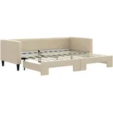vidaXL Tagesbett Ausziehbar Creme 80x200 cm Stoff