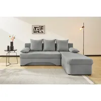 Ecksofa JOCKENHÖFER GRUPPE "L-Form" Sofas Gr. B/H/T: 191cm x 87cm x 142cm, Luxus-Microfaser, grau (hellgrau) Gästebettfunktion und Stauraum, Unser Dauertiefpreis