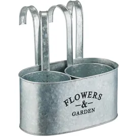 Relaxdays Hängetopf 26 x 26 x 22,5 cm Silber Komplettset