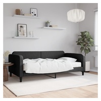 furnicato Bett Tagesbett mit Matratze Schwarz 100x200 cm Stoff schwarz