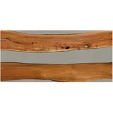 Esstisch Akazie mit Epoxidharz 220x100x76 natur lackiert / Epoxid grau gerade Kante EPOXY Unikat #4