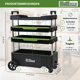 Trutzholm Montagewagen Aluminium/Kunststoff 67,5x40x95 cm schwarz unbestückt
