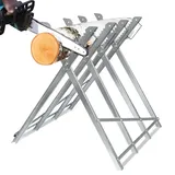 FIVMEN Sägebock Klappbar Holzsägebock Sägegestell Sägehilfe Kettensägebock Verzinkt für Kettensägen Handsägen 82x80,5x79 cm - Silber