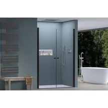 nextrend - gmbh Nischendusche mit Doppelpendeltüren NT218 - 6 mm - Nano Echtglas - Profilfarbe & Breite wählbar, Breite:960 mm, Profilfarbe:Chrom