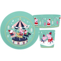 Koziol Kindergeschirr-Set Connect Peppa Pig Winter Wonderland 3-tlg. (3-tlg), 1 Personen, Kunststoff, blau