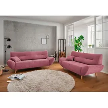Home Affaire Polstergarnitur HOME AFFAIRE "Drago, modern und zeitlos, aktuelle Formensprache, komfortabel", schwarz (brombeere), H:81cm T:90cm, 100% Polyester, Sitzmöbel-Sets, als Sessel/Polsterecke erhältlich, versch. Stoffe, inkl. 2 Zierkissen